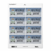 We zijn verhuisd Fiat 500 Kerst Slingerlichtjes Etiket (Full Sheet)