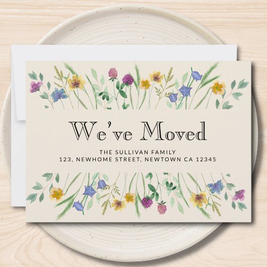 We zijn verhuisd Floral Verhuizing Aankondiging