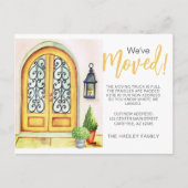 We Zijn Verhuisd Gele Deur Aankondigingskaart (Voorkant)