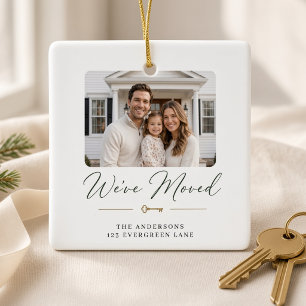 We Zijn Verhuisd Gepersonaliseerde Familie Foto Ni Keramisch Ornament