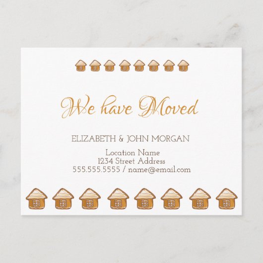 We zijn verhuisd, Gingerbrood House Aankondigingskaart (Voorkant)