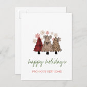 We zijn verhuisd, goede kerstbomen aankondigingskaart (Voorkant / Achterkant)