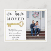 We Zijn Verhuisd Gouden Sleutel Foto Verhuisberich Aankondigingskaart (Voorkant)