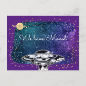 We zijn verhuisd - grappige UFO Briefkaart (Voorkant)