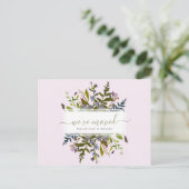 We zijn verhuisd Greenery Floral Script Aankondigi Briefkaart (Staand voorkant)