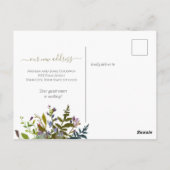 We zijn verhuisd Greenery Floral Script Aankondigi Briefkaart (Achterkant)