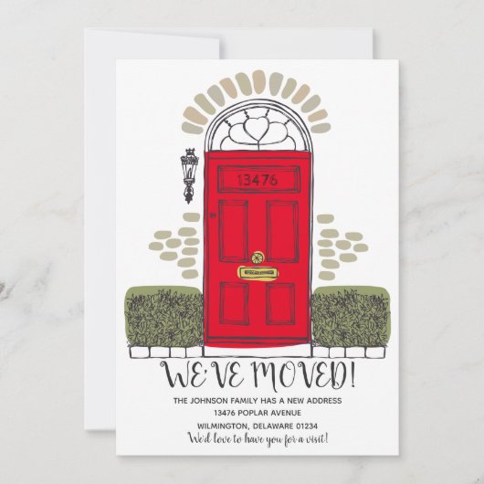 We zijn verhuisd - Griljende deur - Aankondiging n (Voorkant)