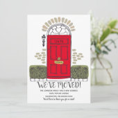 We zijn verhuisd - Griljende deur - Aankondiging n (Staand voorkant)