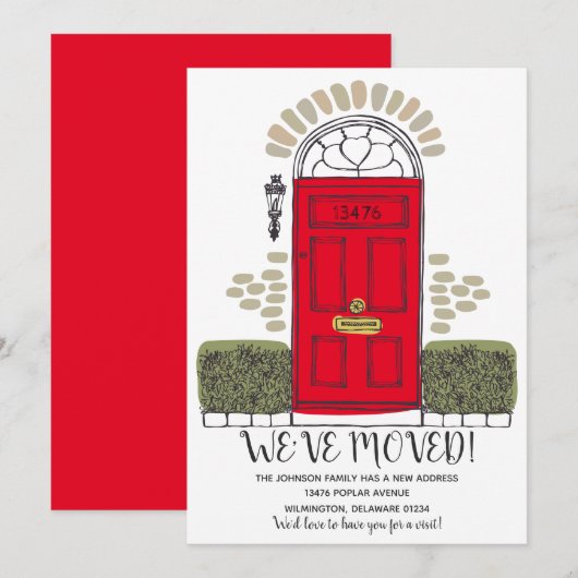 We zijn verhuisd - Griljende deur - Nieuwe adresaa Aankondiging (Voorkant / Achterkant)