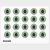 We zijn verhuisd Groen adreslabel voor nieuw huis Ronde Sticker (Vel)