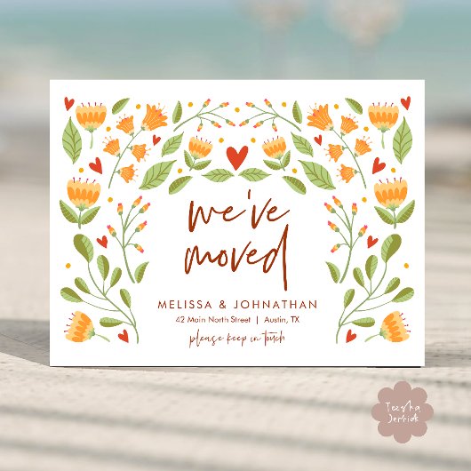 We zijn verhuisd, Herfst Nieuwe Thuis Aankondiging Briefkaart