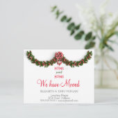 We zijn verhuisd, Holly Berry Branches, Home Sweet Aankondigingskaart (Staand voorkant)
