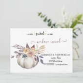 We zijn verhuisd, hout, Floral Pumpkin (Staand voorkant)