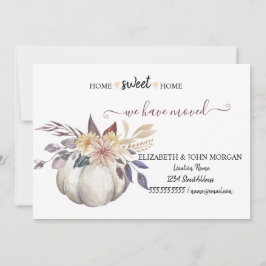 We zijn verhuisd, hout, Floral Pumpkin