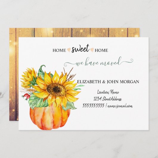 We Zijn Verhuisd,Hout, Pompoen,Zonnebloemen (Voorkant / Achterkant)