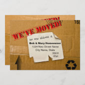 WE ZIJN VERHUISD - KARTONNEN DOOS BERICHT AANKONDIGING (Voorkant / Achterkant)