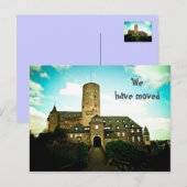 We zijn verhuisd - kasteel motief kaarten (Voorkant / Achterkant)