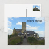 We zijn verhuisd - kasteel motive cards aankondigingskaart (Voorkant / Achterkant)