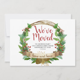 We zijn verhuisd kerst eikel krans verhuizen aankondiging