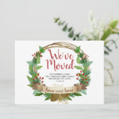 We zijn verhuisd kerst eikel krans verhuizen aankondiging (Staand voorkant)