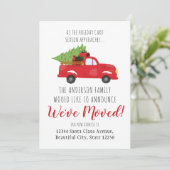 We zijn verhuisd kerst truck boom vakantie verhuiz aankondiging (Staand voorkant)