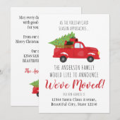 We zijn verhuisd kerst truck boom vakantie verhuiz aankondiging (Voorkant / Achterkant)