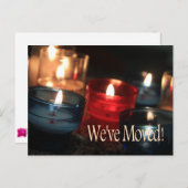 We zijn verhuisd. Kerst van kaarsen Briefkaart (Voorkant / Achterkant)