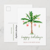 We zijn verhuisd, kerstballen palm aankondigingskaart (Voorkant / Achterkant)