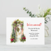 We zijn verhuisd kerstbessen deur aankondiging (Staand voorkant)
