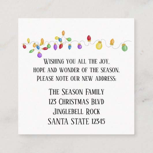 We zijn verhuisd  Kerstboom Lichtjes Behuizing Kaa Informatiekaartje (Achterkant)