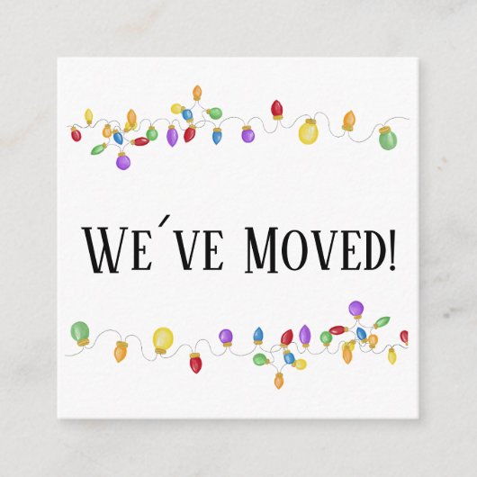 We zijn verhuisd  Kerstboom Lichtjes Behuizing Kaa Informatiekaartje (Voorkant)