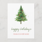 We zijn verhuisd, kerstboomfeestdag aankondigingskaart (Voorkant)