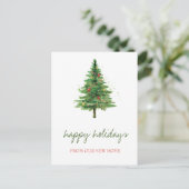 We zijn verhuisd, kerstboomfeestdag aankondigingskaart (Staand voorkant)