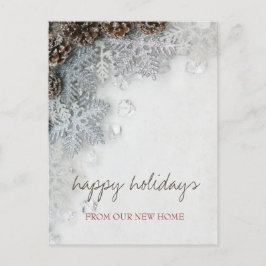 We Zijn Verhuisd,Kerstdennenappels,Sneeuwvlokken V Aankondigingskaart