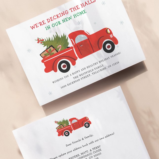 We Zijn Verhuisd Kerstvakantie Verhuisbericht (Christmas Holiday Moving Announcement Front and Back)