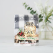 We zijn verhuisd, kerstversiering, kaarsvakantie aankondigingskaart (Staand voorkant)