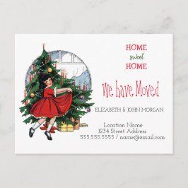 We zijn verhuisd,  klein meisje aankondigingskaart