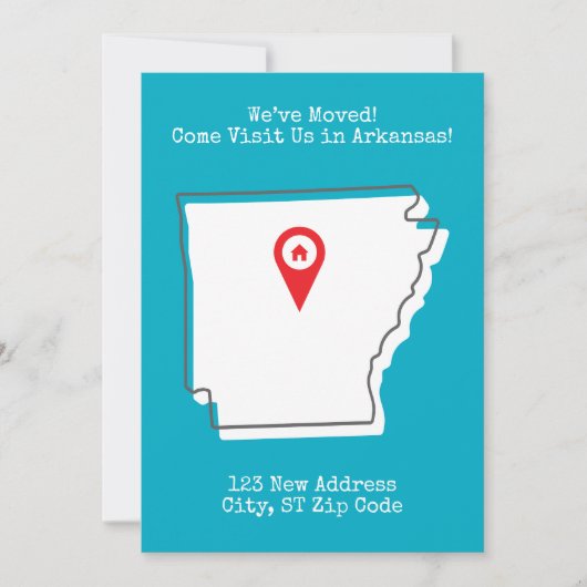 We zijn verhuisd Kom ons bezoeken in Arkansas aank Feestdagenkaart (Voorkant)