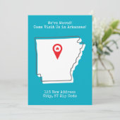 We zijn verhuisd Kom ons bezoeken in Arkansas aank Feestdagenkaart (Staand voorkant)