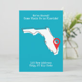 We zijn verhuisd! Kom ons bezoeken in Florida Aankondiging (Staand voorkant)
