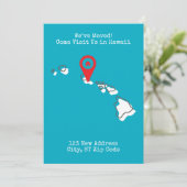 We zijn verhuisd! Kom ons bezoeken in Hawaï Aankondiging (Staand voorkant)