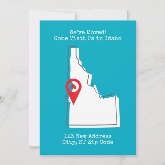 We zijn verhuisd! Kom ons bezoeken in Idaho Aankondiging (Voorkant)