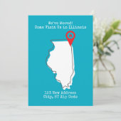 We zijn verhuisd! Kom ons bezoeken in Illinois Aankondiging (Staand voorkant)
