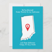 We zijn verhuisd! Kom ons bezoeken in Indiana Aankondiging (Voorkant)