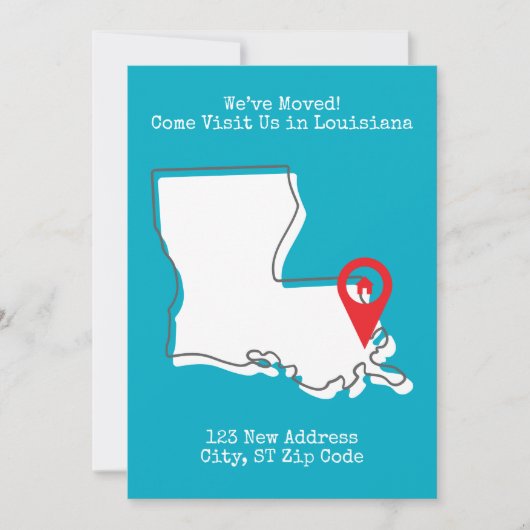 We zijn verhuisd! Kom ons bezoeken in Louisiana Aankondiging (Voorkant)
