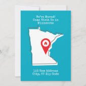We zijn verhuisd! Kom ons bezoeken in Minnesota Aankondiging (Voorkant)