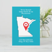 We zijn verhuisd! Kom ons bezoeken in Minnesota Aankondiging (Staand voorkant)