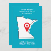 We zijn verhuisd! Kom ons bezoeken in Minnesota Aankondiging (Voorkant / Achterkant)