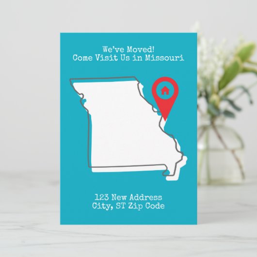 We zijn verhuisd! Kom ons bezoeken in Missouri Aankondiging (Staand voorkant)