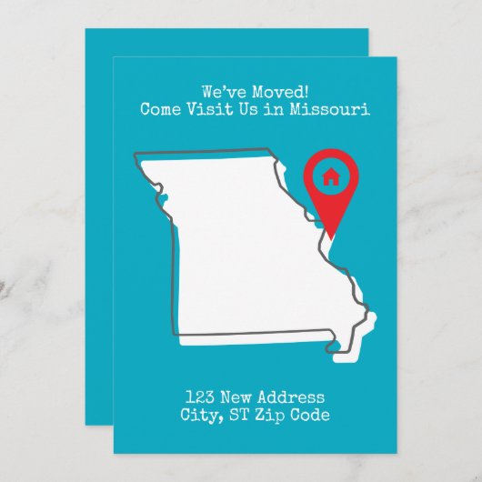 We zijn verhuisd! Kom ons bezoeken in Missouri Aankondiging (Voorkant / Achterkant)